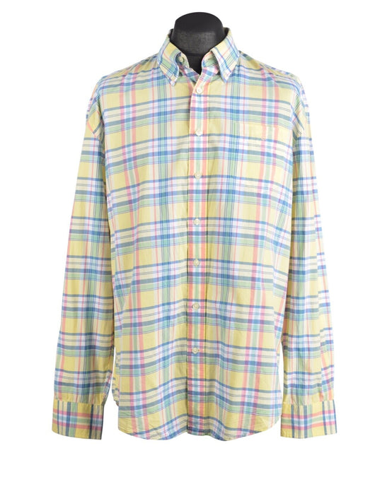 Men's GANT Multicolor Check Nantucket Poplin Cotton Long Sleeve Shirt Size 2XL