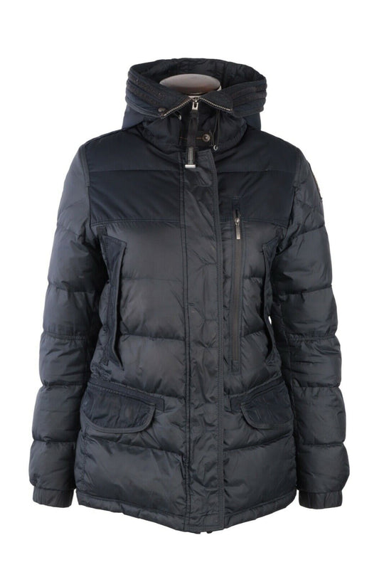 Women's PARAJUMPERS Blue Hooded Down Quilted Puffer Parka Jacket Size s