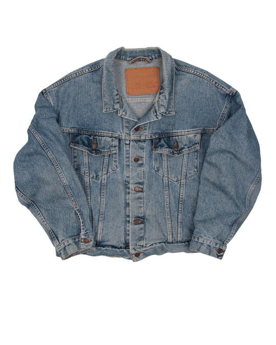 Vintage LEVIS Trucker Jacket Blue Denim Cotton Men's Big E Size L