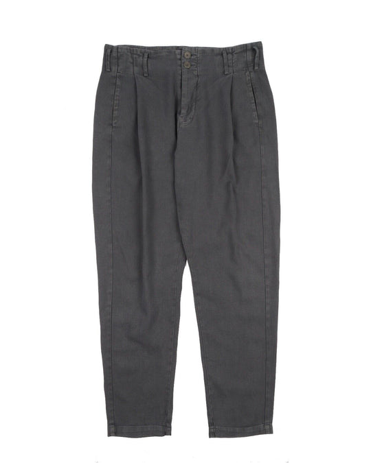 SYNGMAN CUCALA Pants Grey Dyed Cotton Men's Pleated Avantgarde Trousers Size M