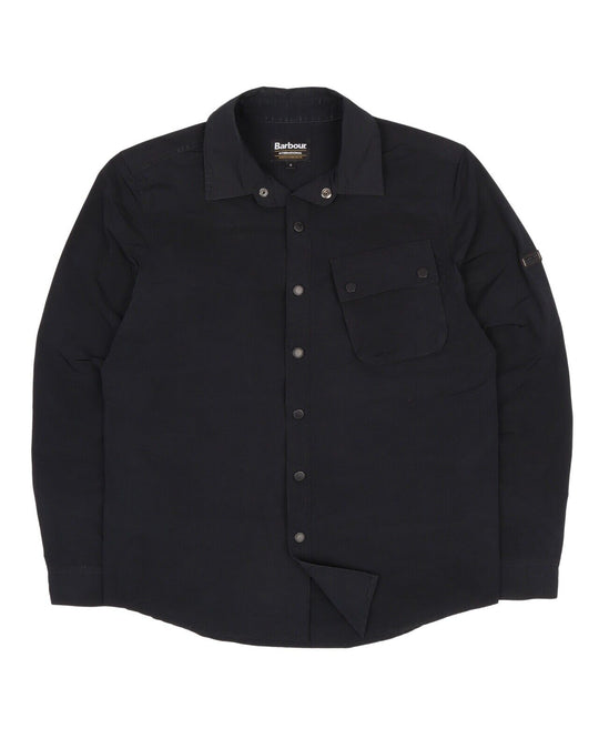 Men's BARBOUR International Black Snap Overshirt Size s