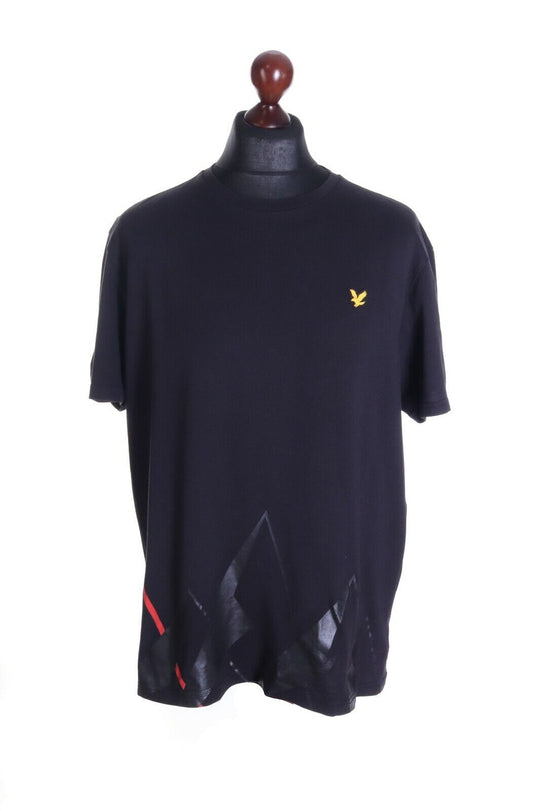 Men's LYLE & SCOTT Black 100% Cotton SS Crew Neck T-Shirt Size 2XL