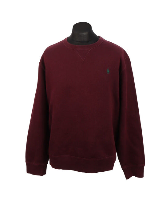 POLO RALPH LAUREN Bordeaux Red Cotton Men's Crew Neck Sweatshirt Jumper Size XL
