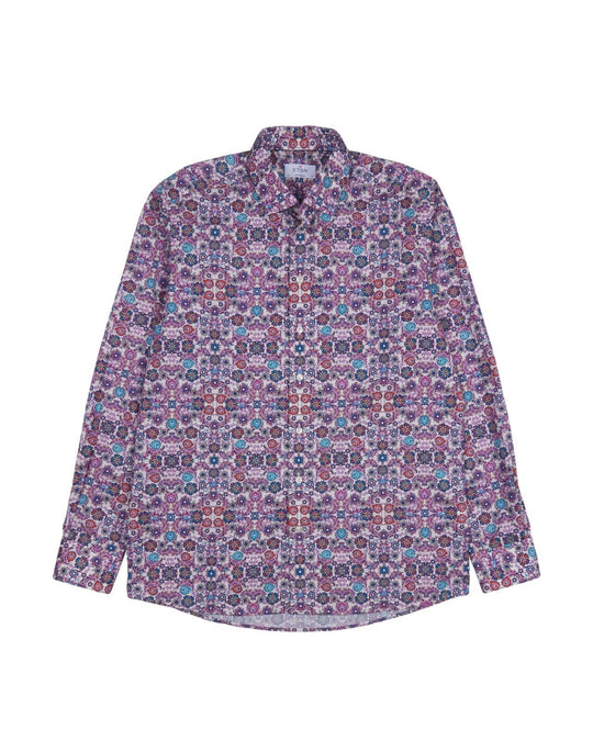 ETON Shirt Floral Cotton Mens Size 43 / 17