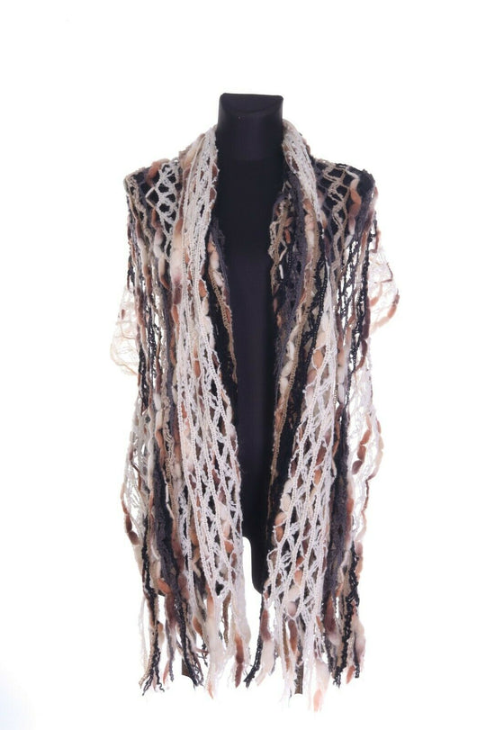 MISSONI FOULARD Multicolored Mohair Wool Crochet Scarf