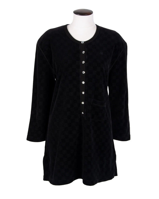 SONIA RYKIEL Dress Black Velour  Women's Pullover Size XL