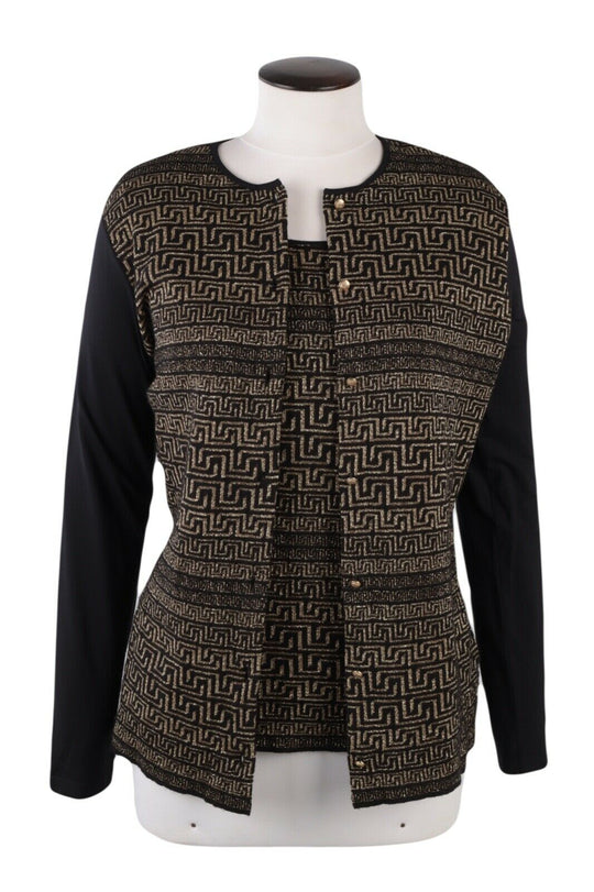 Women's Vintage VERSACE JEANS COUTURE Black Gold Blouse & Cardigan Set Size L