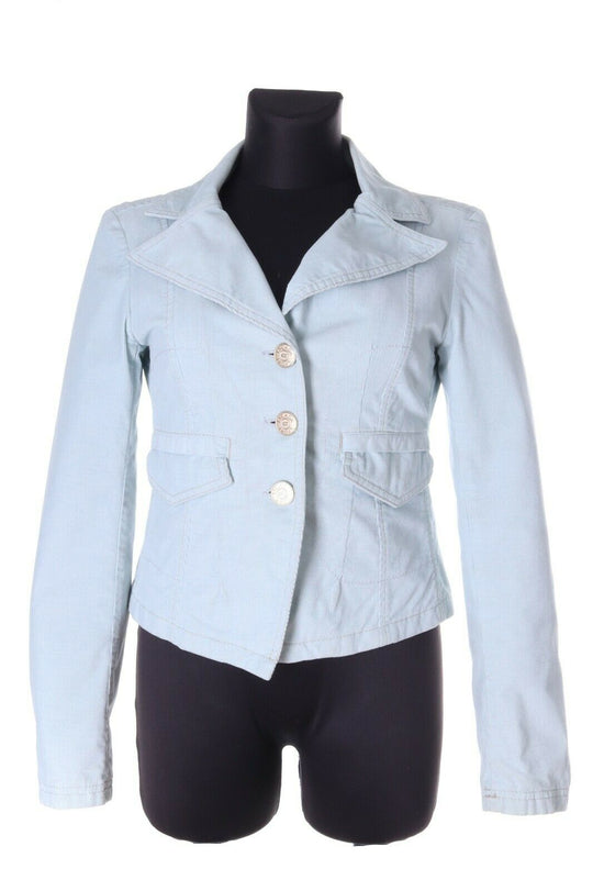 Women's ESCADA SPORT Light Blue Cotton Blend Corduroy Short Jacket Size 36
