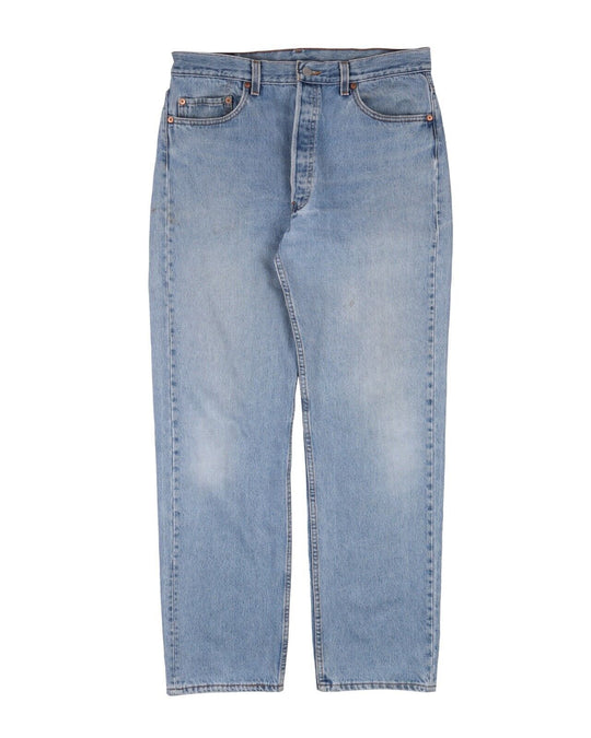 LEVIS 501 Jeans Blue Denim Cotton Mens Made In USA Straight Leg Big E Size 36x32