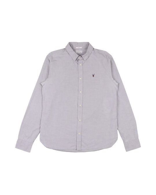 ALLSAINTS Shirt Gray Cotton Slim Fit Mens Button Down Top Medium