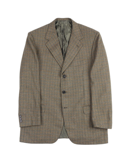 BRIONI NOMENTANO Blazer Green Herringbone Wool Jacket Men's Size 42 UK / 52 IT