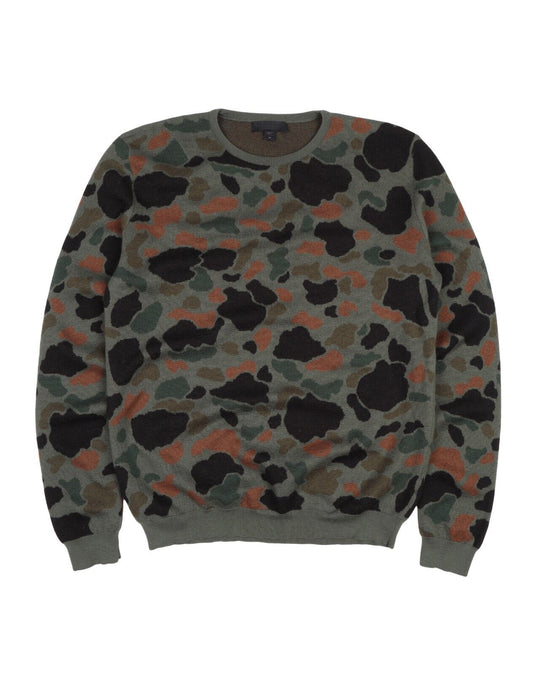 BURBERRY Prorsum Sweater Green Camo Cashmere Jumper Size M