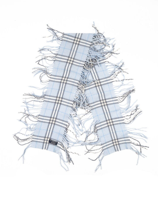 BURBERRY Scarf Blue Nova Check Lambswool