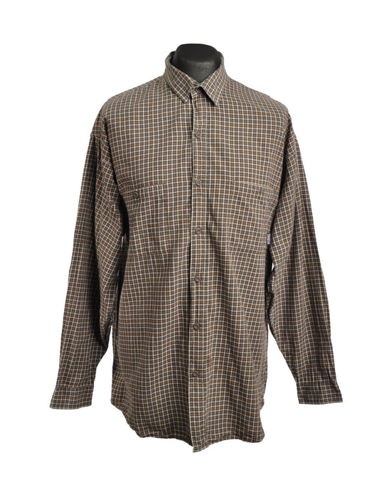PATAGONIA Shirt Oraganic Cotton Brown Check Cotton Men Size XL