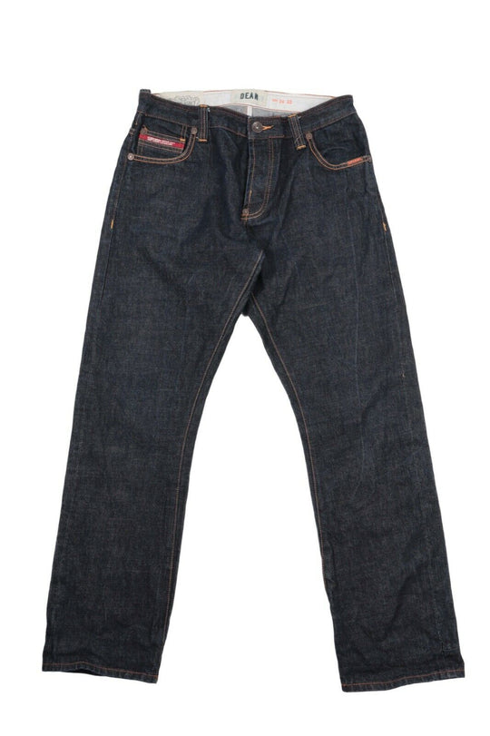 Men's SUPERDRY Navy Blue Cotton Japan Selvage Denim Jeans Size W 34 L 32