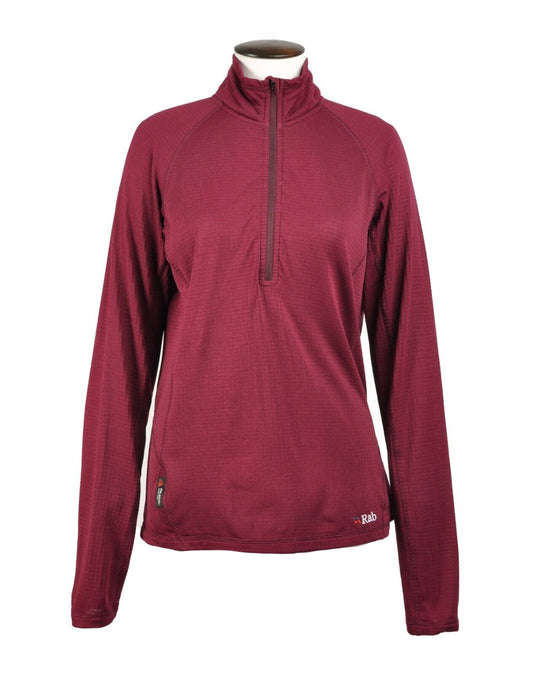Rab Zip Neck Sweater Violet Stretch Polartec Power Dry Womens Pullover Size 16