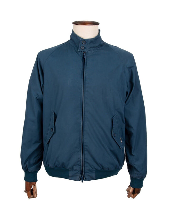 BARACUTA G9 Harrington Jacket Navy Blue Check Lining Cotton Men's Bomber Size 40
