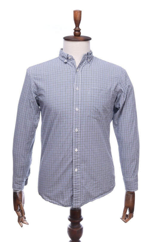 UNIQLO Grey Check Cotton Button-Down Shirt M