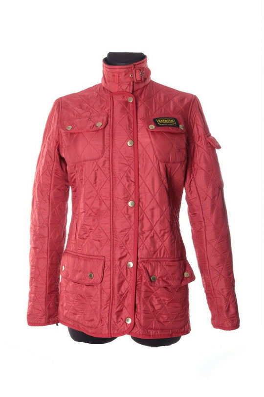 Women's BARBOUR INTERNATIONAL Red Quilted Polar Fleece Jacket Size uk 8 us 4