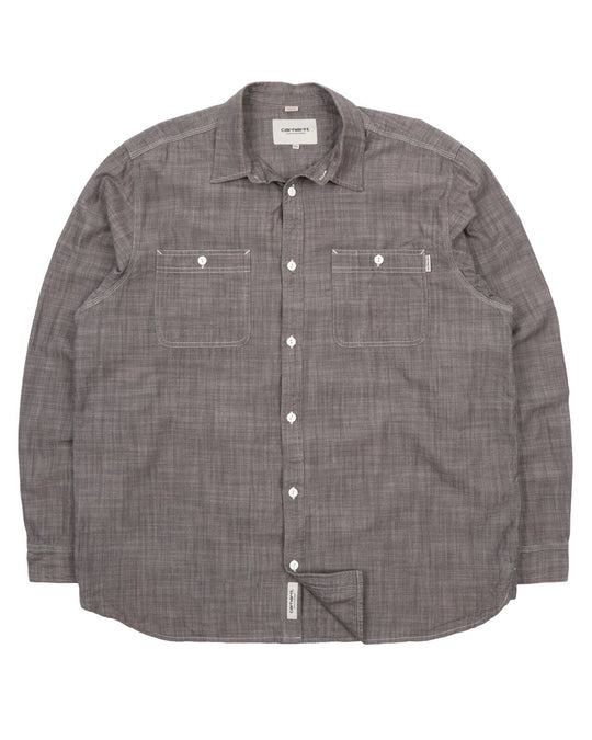 Men's CARHARTT WIP Gray Chambray Clink Shirt Size XXL