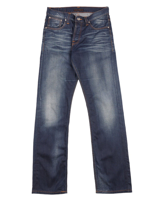 NUDIE JEANS CO Jeans Blue Cotton 5-Pockets Mens Denim Size 32x36