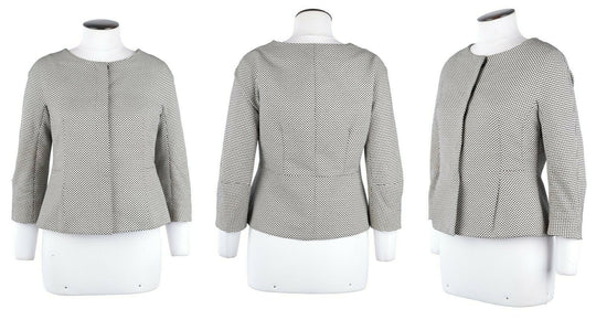 Women's MAX MARA Weekend Grey Cotton Collarless Blazer Jacket Size 40 IT