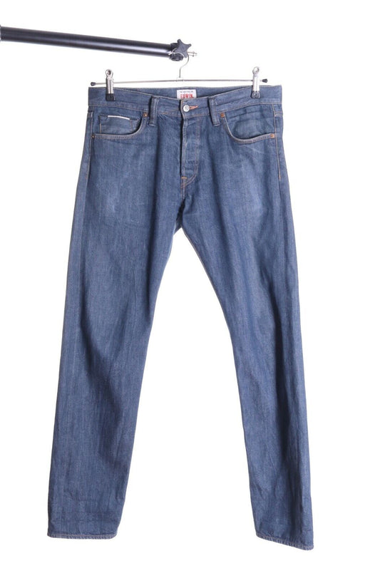 Men's EDWIN Blue Cotton Denim Selvedge ED-67 Regular Jeans Size W 32 L 32