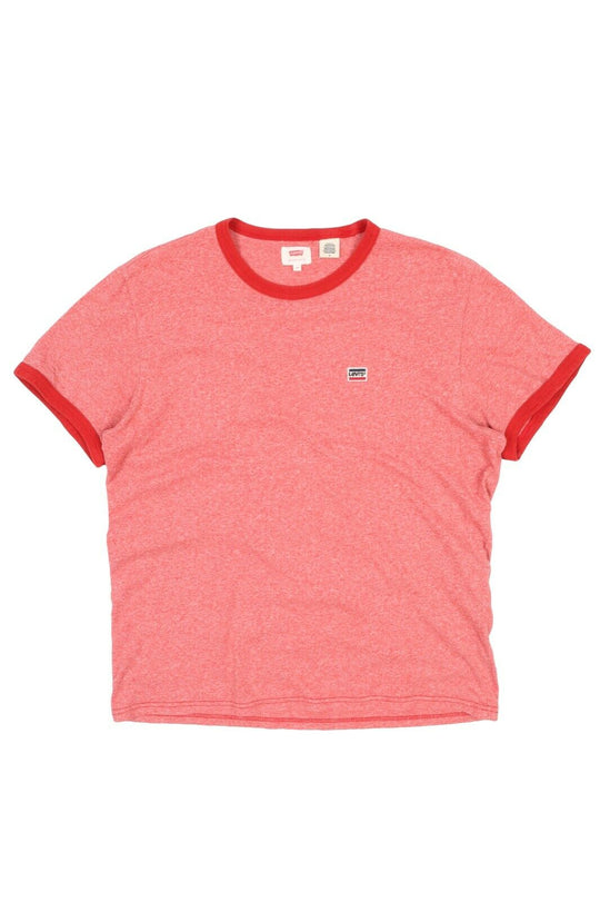 Men'S LEVI'S Red Melange Cotton Short Sleeve Logo T Shirt Size M