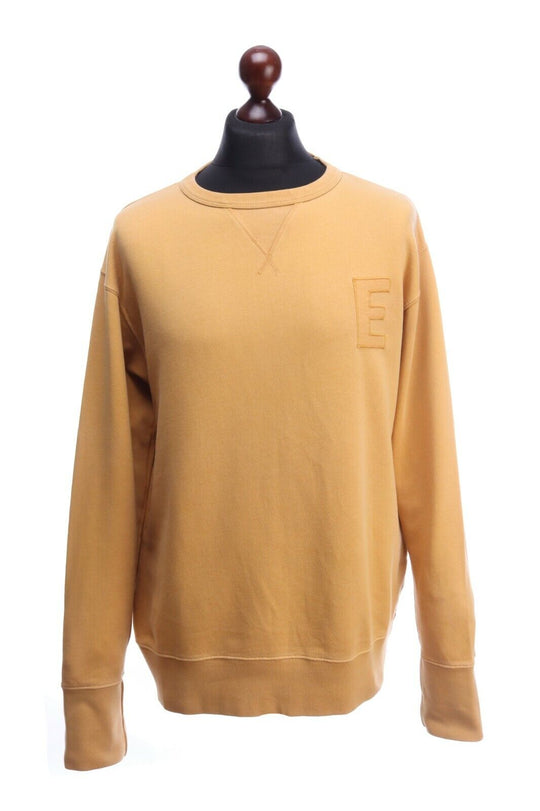 EDWIN Japan Yellow 100% Cotton Crew Neck College Sweatshirt Jumper Size L