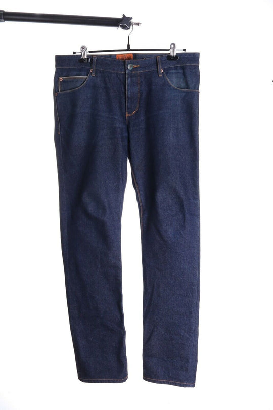 Men's SUPERDRY Navy Blue Cotton Japan Spirit Selvage Denim Jeans Size W 37 L 33