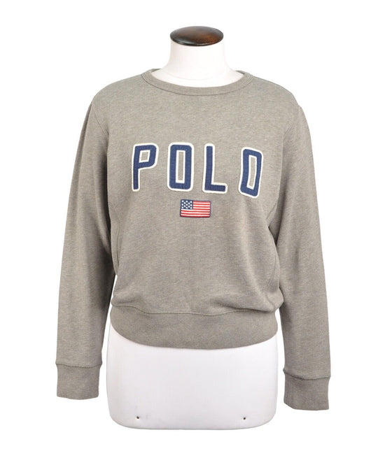 Polo By RALPH LAUREN Sweatshirt Grey Cotton Women's Jumper Size M