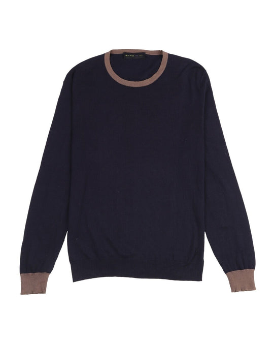 ETRO Milano Sweater Navy Blue Wool Blend Crew Neck  Jumper Size M