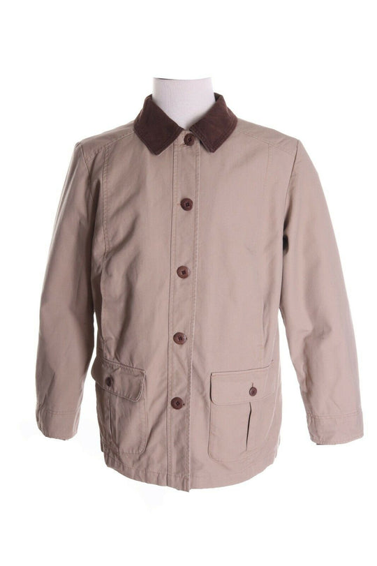 L.l. BEAN Beige Cotton Work Jacket Size L