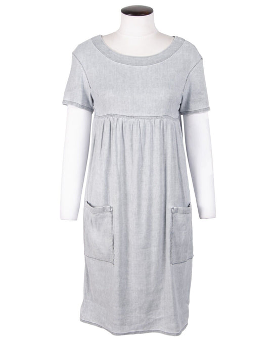 APC Dress Gray Linen Blend Short Sleeve  Women's Size M