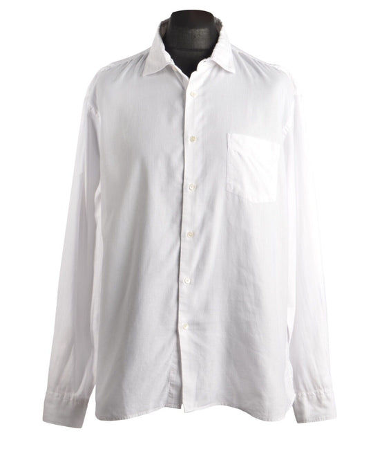 Men's HARTFORD White Cotton Shirt Size XXXL / 3XL