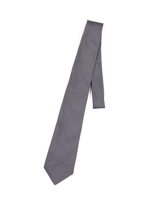 KITON NAPOLI Tie Navy Blue Silk Birdseye Men's  7 Fold Necktie