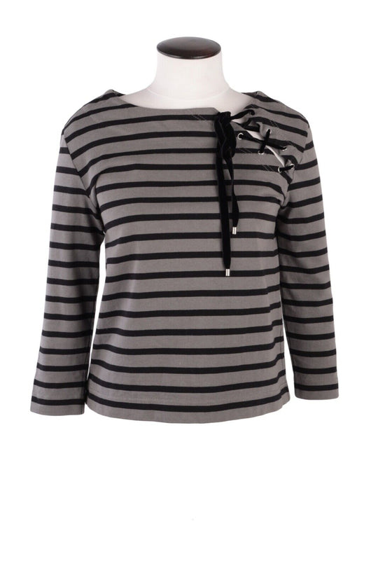 Women's MARC JACOBS Grey Striped Pullover Blouse Size XS