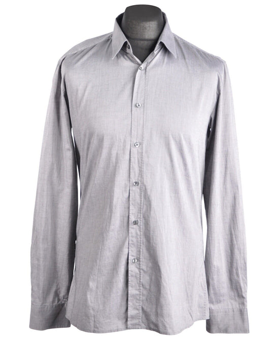 Men's HUGO BOSS Grey Slim Fit Long Sleeve Shirt Size L