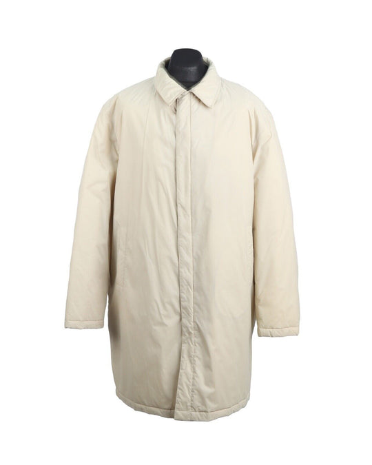 ARMANI JEANS Jacket Light Beige Ivory Lightweight Trench Car Men's Coat Size 54