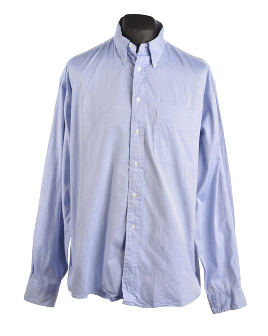 Men's GANT Blue Cotton  Button-Down LS Pinpoint Oxford Shirt Size XL