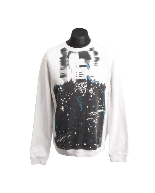 MSGM Sweatshirt White Cotton Men's Jumper Size M