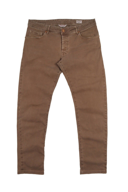 Men's JACOB COHEN Brown Cotton Faded Denim Jeans Pants Size 36