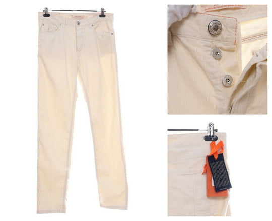 Men's BARBA Napoli Ivory Cotton Corduroy Tapered Jeans Pants Size 52 / 36
