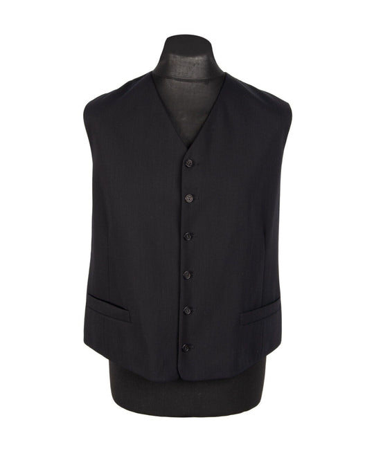 Vintage YVES SAINT LAURENT Vest Tailored Black Wool Men's Size ~ L