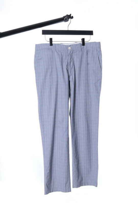 Men's CORNELIANI ID Grey Cotton Glen Check Trousers Size 48 R