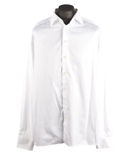 Men's ETON White Cotton Contemporary Fit Shirt Size 45 / 17.75