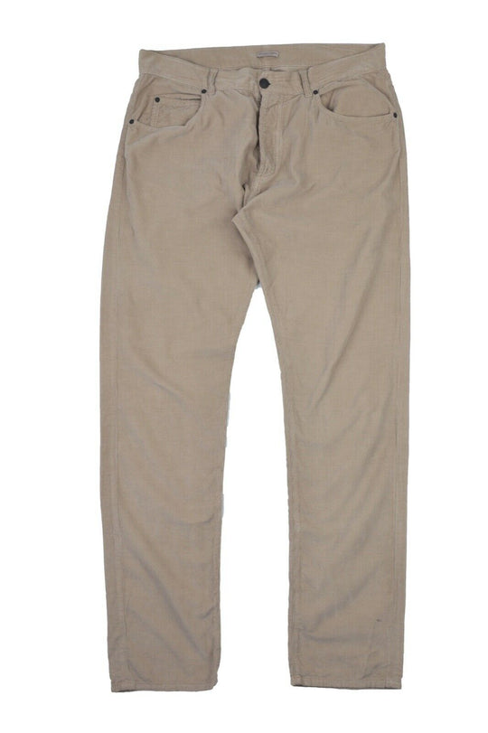 Men's BOTTEGA VENETA Beige Sand Corduroy 5 Pocket Pants Size 52 IT / 34