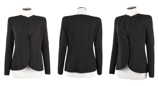 Women'S GIORGIO ARMANI Black Snap Blazer Jacket Size S-M