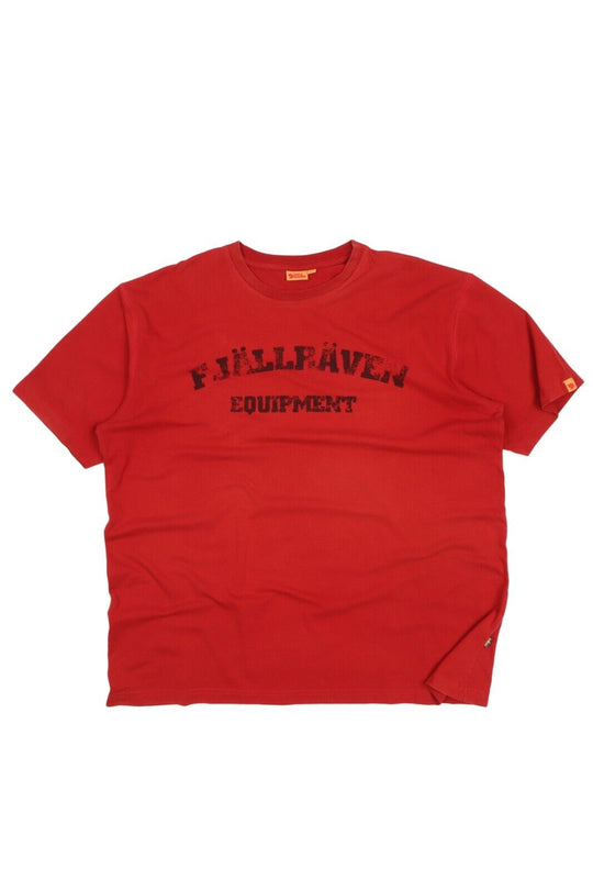 Men's FJALLRAVEN Red Cotton Logo T-Shirt Tee Size XXL