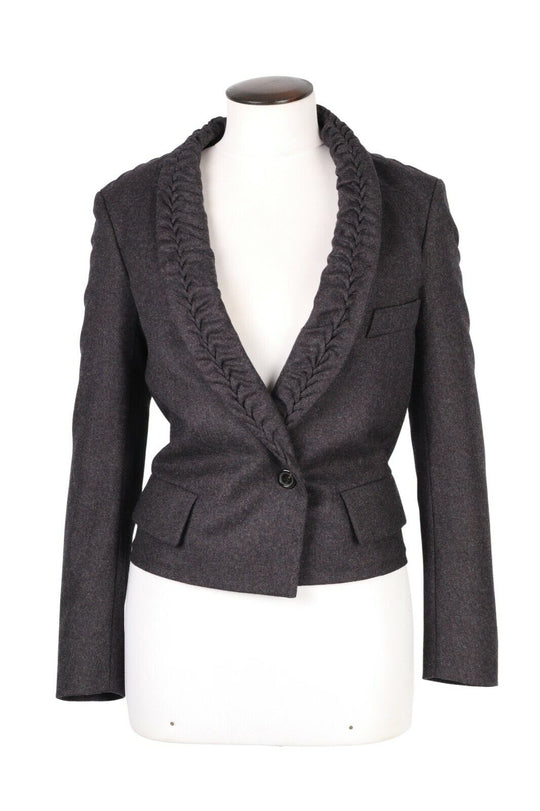 Women's YVES SAINT LAURENT 2009 Grey Wool Jacket Blazer Size 38